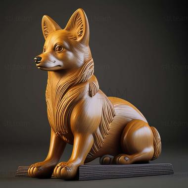 3D model Norwegian Lundehund dog (STL)